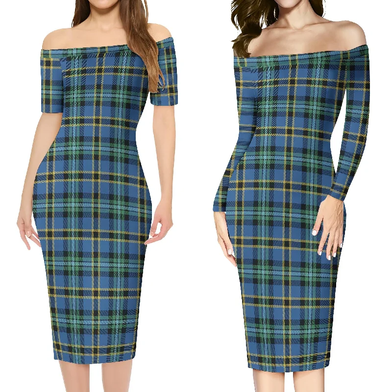 Weir Ancient Tartan Off Shoulder Lady Dress