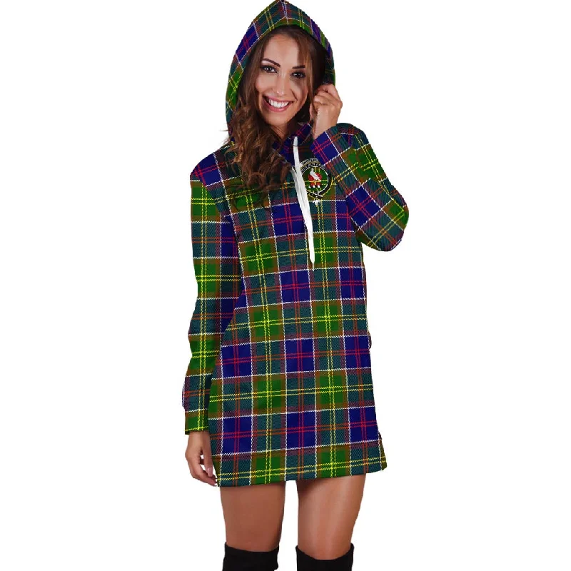 Whitefoord Tartan Hoodie Dress with Family Crest