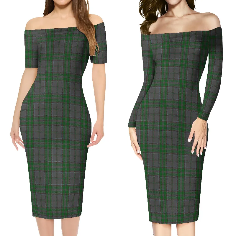 Wicklow County Ireland Tartan Off Shoulder Lady Dress