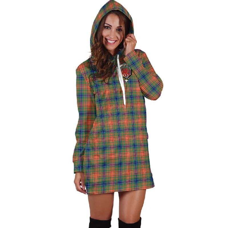 Wilson Ancient Tartan Hoodie Dress with Family Crest