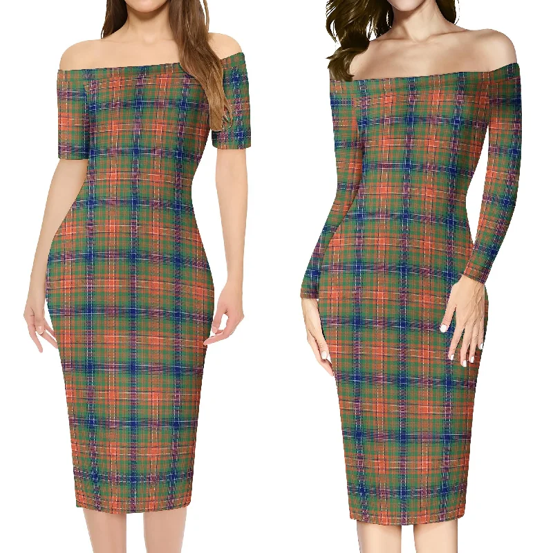 Wilson Ancient Tartan Off Shoulder Lady Dress