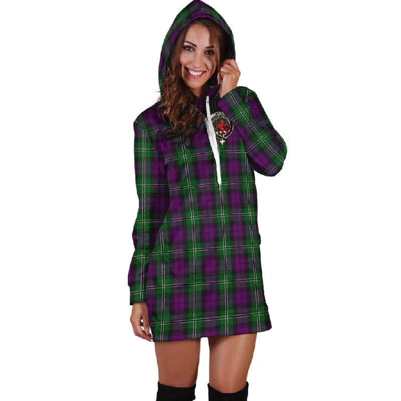 Wilson Tartan Hoodie Dress with Family Crest