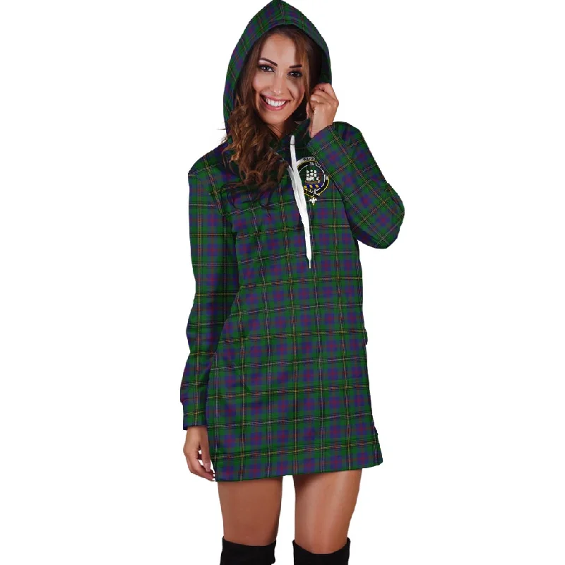 Wood Tartan Hoodie Dress with Family Crest