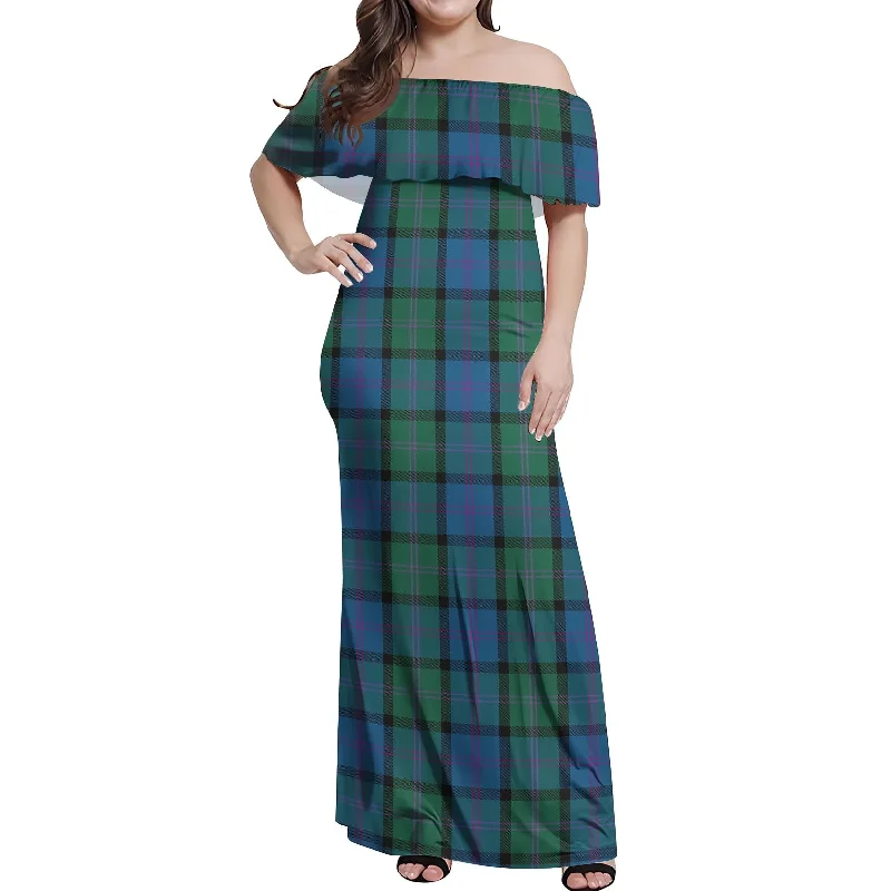 MacThomas (McThomas) Tartan Off Shoulder Long Dress