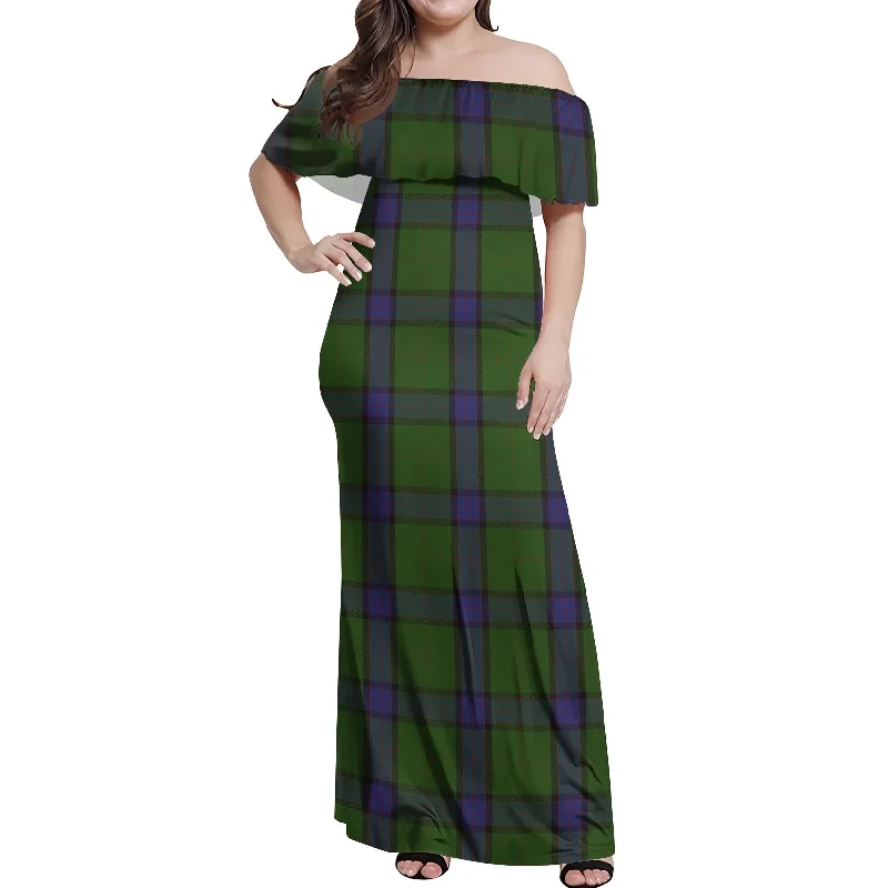 MacWilliam Hunting Tartan Off Shoulder Long Dress