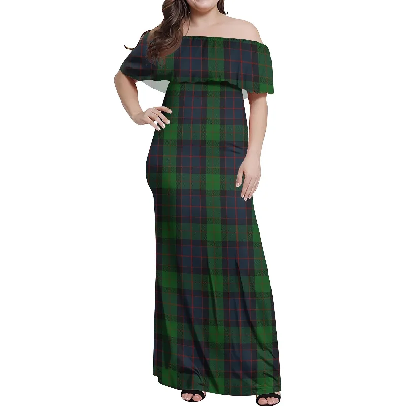 MacWilliam (McWilliam) Tartan Off Shoulder Long Dress