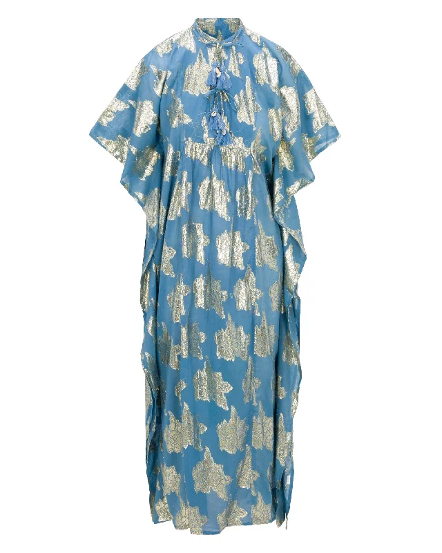 Palm Springs Sparkle Caftan Maxi Dress - Blue