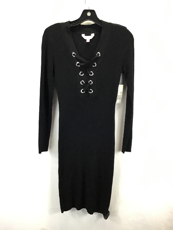 Dress Casual Midi By No Boundaries In Black, Size: M