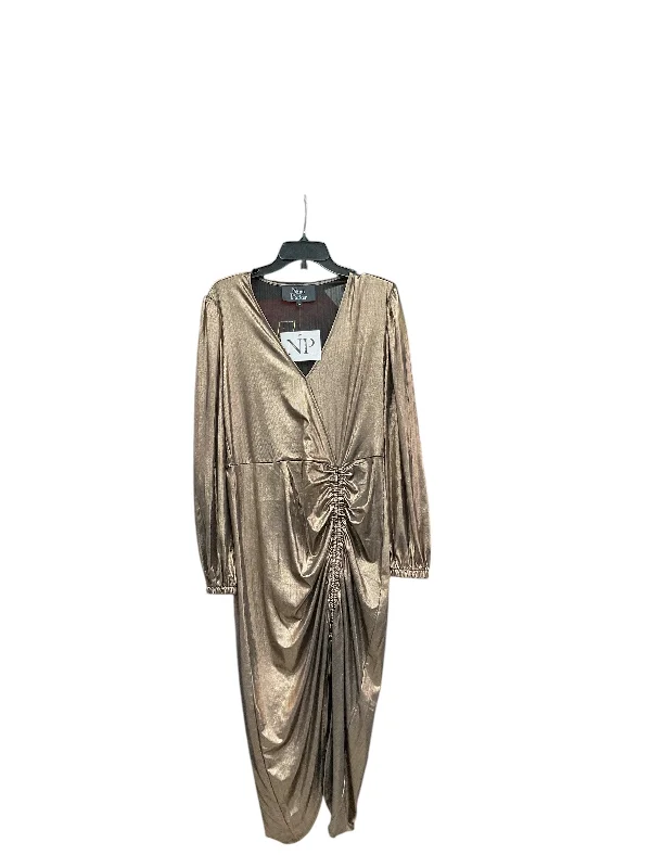 Dress Party Midi By Cma In Bronze, Size: L