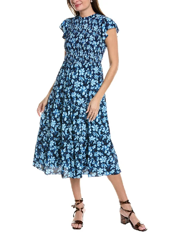 Sail to Sable Smocked Bodice Midi Dress