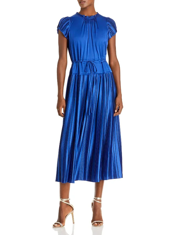 Womens Satin Calf Midi Dress