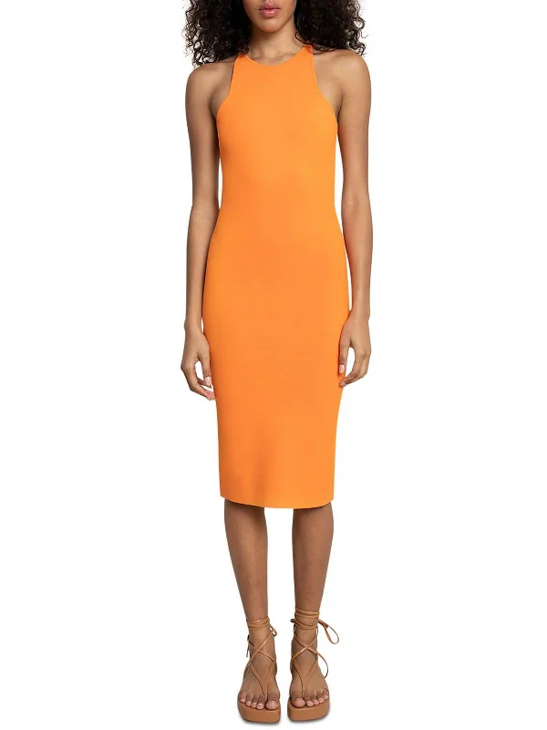 Womens Scuba Sleeveless Midi Dress