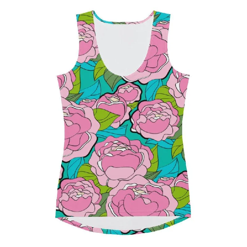 BE MY ONLY pink turquoise - Tank Top